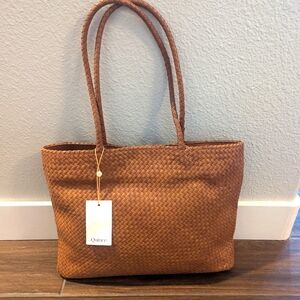 Quince Italian Leather Handwoven Tote